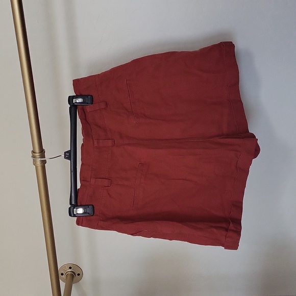Asos Rust High-Waisted Paper Bag With Cuff Summer Comfort Size 8 - Picture 6 of 11